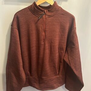 Womens Brown Quarter-Zip top